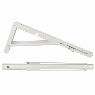 Folding Bracket 300-400mm White 60kg (2-Pack)