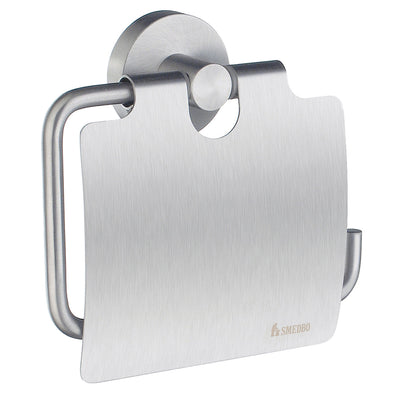 HOME Toilet roll holder with Lid Satin Chrome