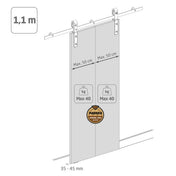 Skyvedørsskinne "Barn-Door" for foldedør komplett sett