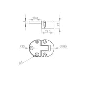 Flap hinge Nickel/White Plastic