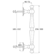 Pull Handle 250mm Brass
