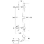 Pull Handle 250mm Brass