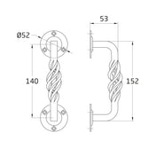 Pull Handle Black Lacquered Cast Iron 192 mm
