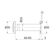 Dørspion Ø16mm 60-85mm Antik