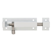Barrel Bolt 100mm White (Hook 16mm)
