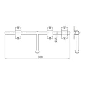 Skjutregel 300 mm Svartlackerad