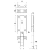 Barrel Bolt 150mm Stainless steel