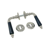 Door Handle Classic Style Nickel Wood