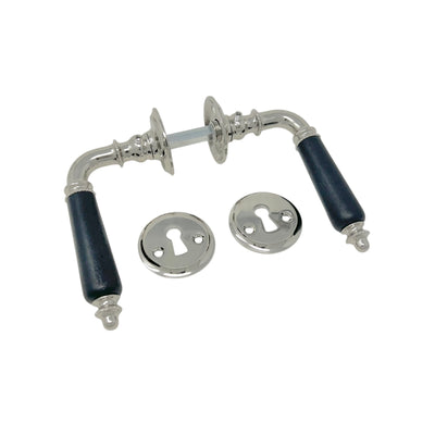 Door Handle Classic Style Nickel Wood