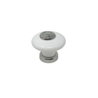 Knop 36 mm PORCELÆN/Krom