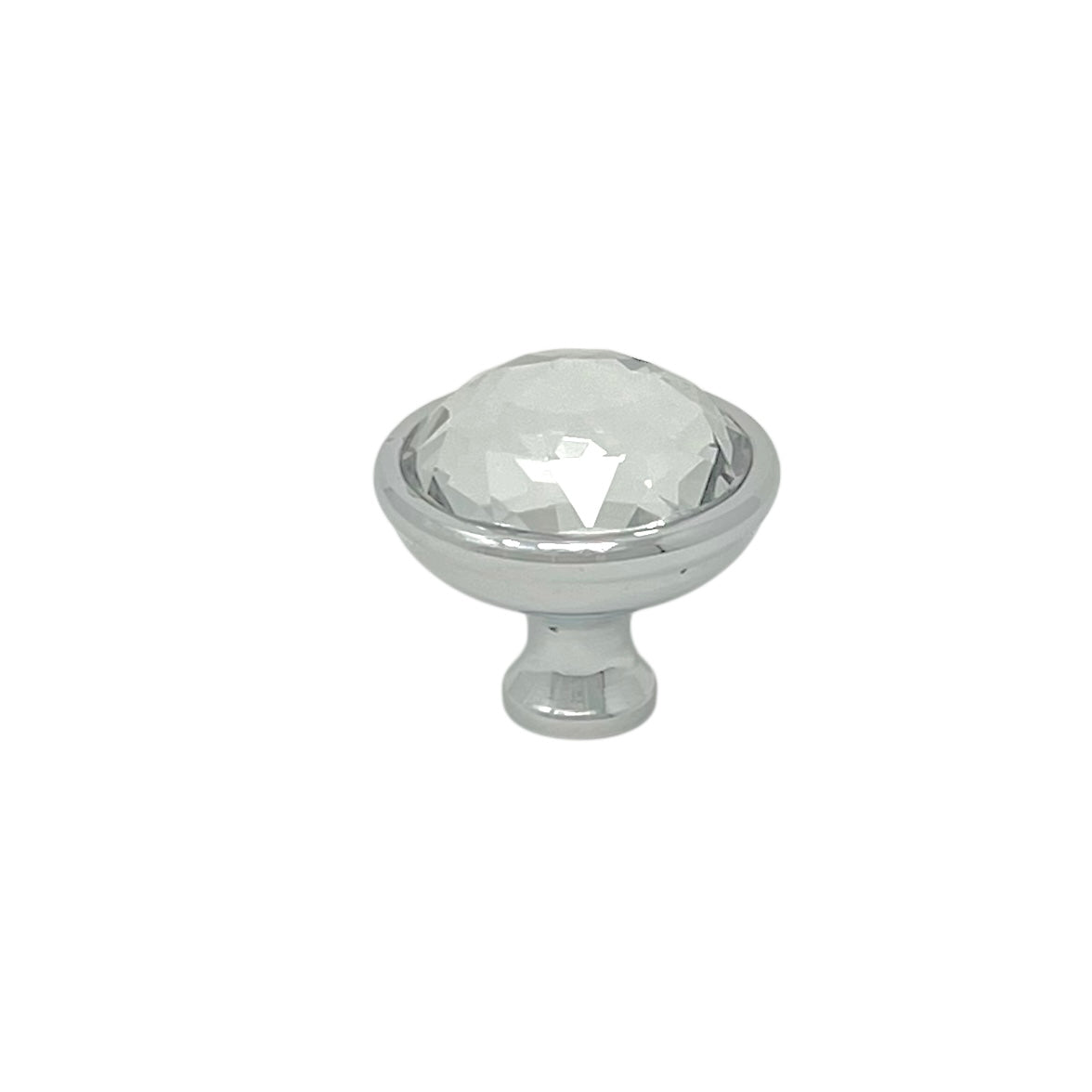 Knop 30mm Krom/Glas