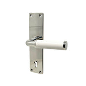 Dörrhandtag 383 Nickel/Elfenbensvit