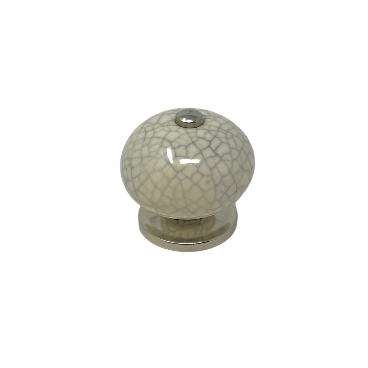 Knob 40 mm Porcelain Crackle Finish/Chrome