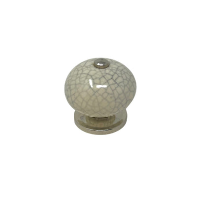 Greb 40 mm PORCELÆN Krakelet/Krom