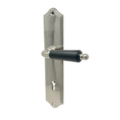 Door Handle 785 Nickel/Black Wood