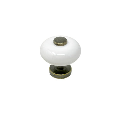 Knob 30 mm Porcelain/Antique finish