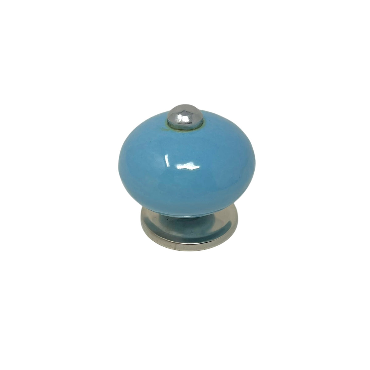 Knopp 40 mm PORSLIN Ljusblå/Krom