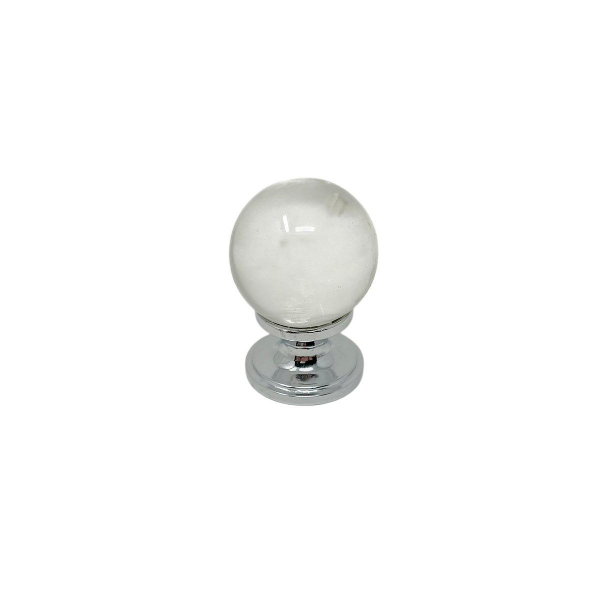 Knop 44 mm Krom/Glas