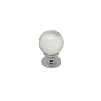 Knop 44 mm Krom/Glas
