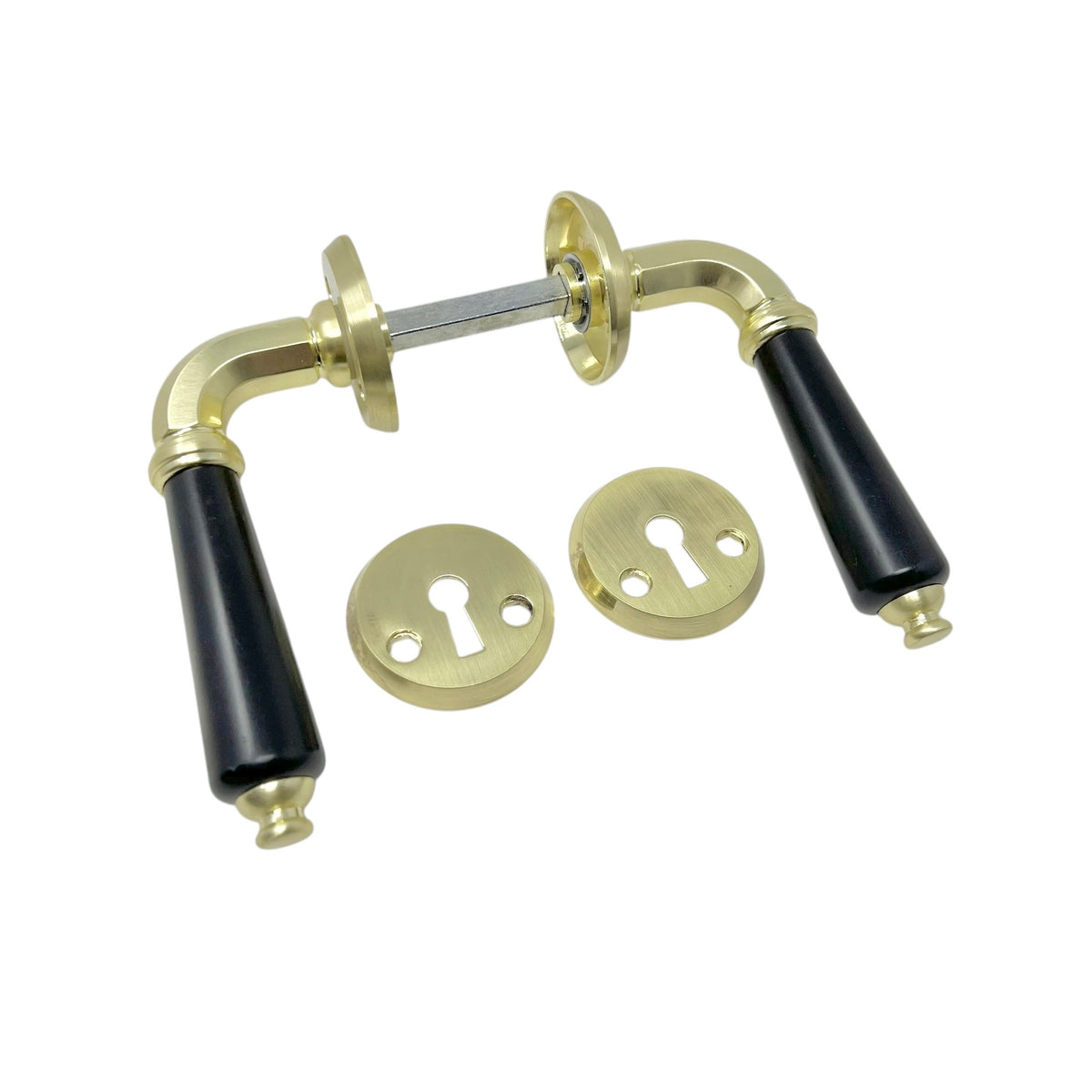 Door Handle Harald Satin brass/Black