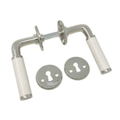 Dörrhandtag 383 Nickel/Elfenbensvit