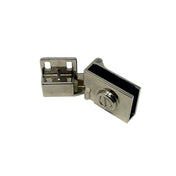 Straight Glass Hinge Nickel Pair
