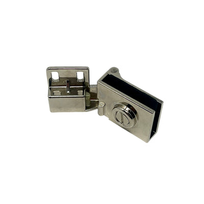 Straight Glass Hinge Nickel Pair