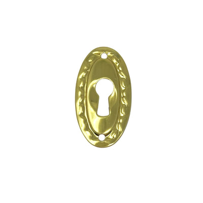 Key Escutcheon Vertical 21 x 38 mm Brass