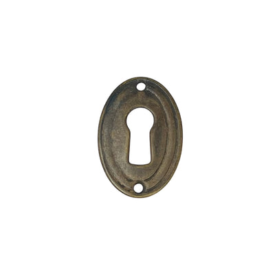 Nøgleskilt oval 36 x 24 mm. Antikbehandlet