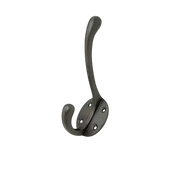 Wrought Hook with Hat Peg Unfinished Cast Iron