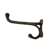 Single Hook with Hat Peg Unlacquered Cast Iron