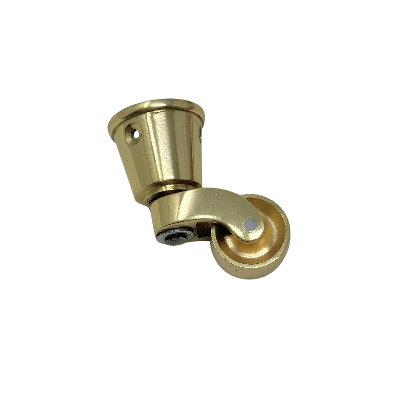Furniture Castor with Sleeve Brass