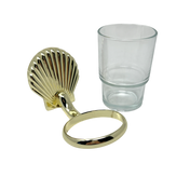 Tandbortsthållare "Snäcka" i glas och förmässingat