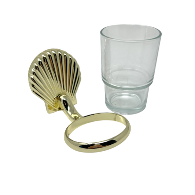 Tandbortsthållare "Snäcka" i glas och förmässingat