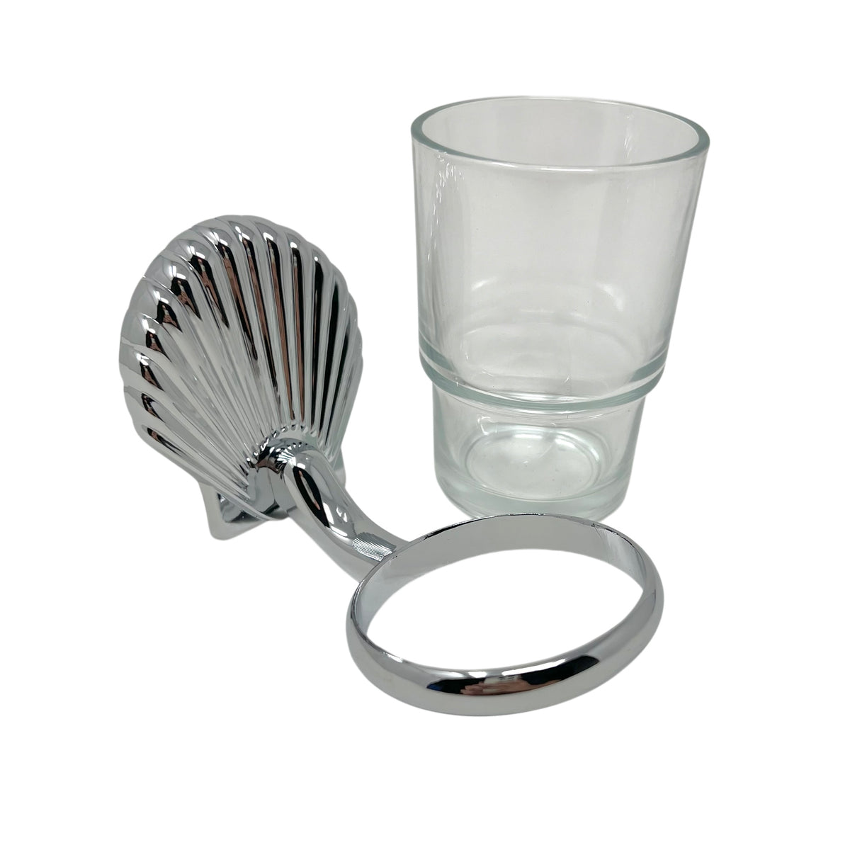 Toothbrush Holder "Shell" in Glass and Chrome