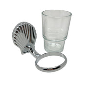 Toothbrush Holder "Shell" in Glass and Chrome
