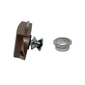 Push Lock - Brown Plastic/Chrome