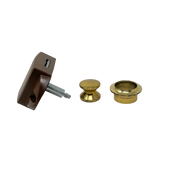 Push Lock - Brown Plastic/Brass