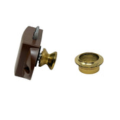 Push Lock - Brown Plastic/Brass