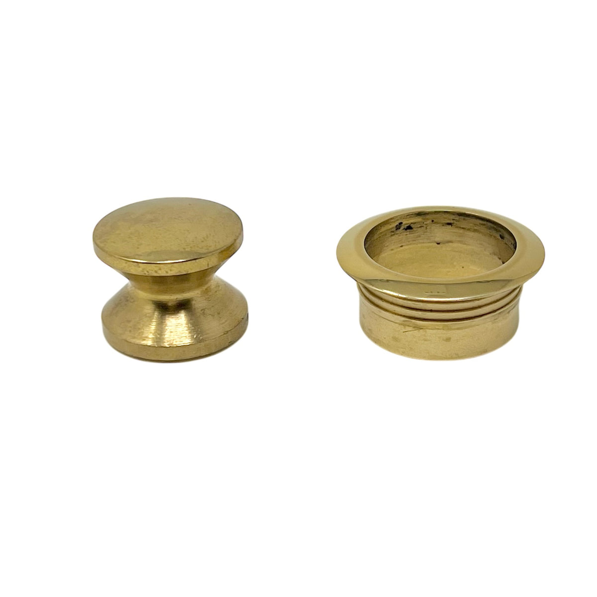 Push Lock - Brown Plastic/Brass