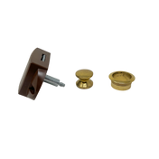 Push Lock - Brown Plastic/Brass