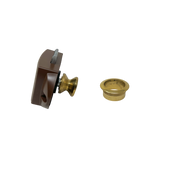 Push Lock - Brown Plastic/Brass