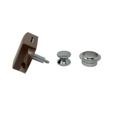 Push Lock - Brown Plastic/Chrome