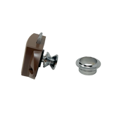 Push Lock - Brown Plastic/Chrome