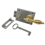 RIM LOCK WITH BRASS HANDLE