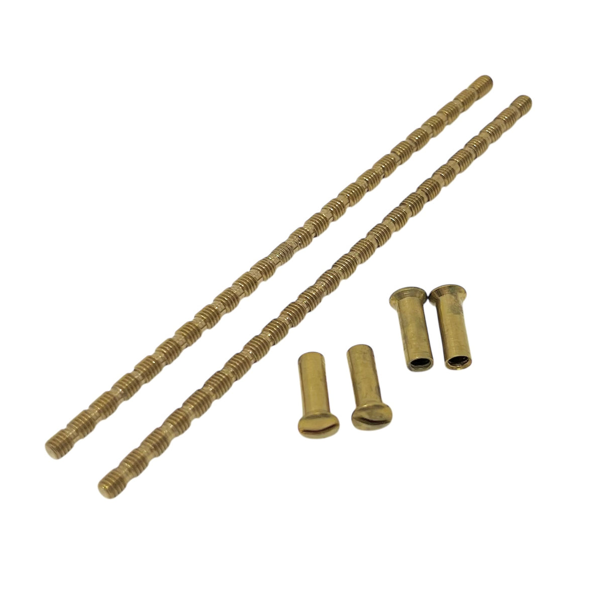 Interior-Door Screw Set M4 Brass 120mm Cuttable 2x Screw 4x Nipple