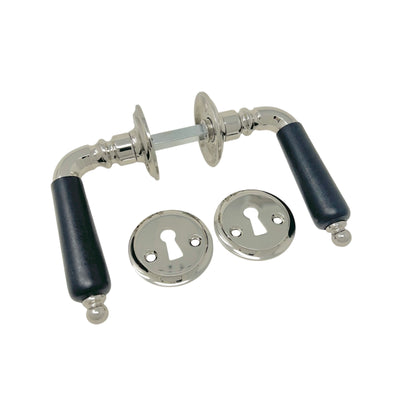 Door Handle 8713 Nickel/Black Wood