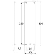 Dækplade 300x75mm Rustfri