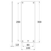 Dækplade 300x100 mm Rustfri