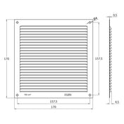 Ventilation Grille 170x170mm White Aluminium